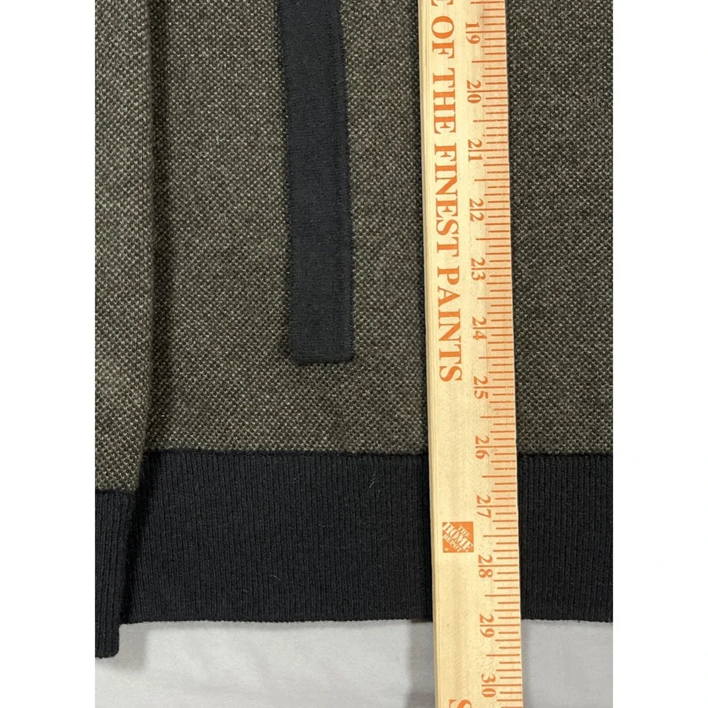 Banana Republic Mens XL Wool Birdseye Bomber Sweater Jacket Dark Gray Buttons